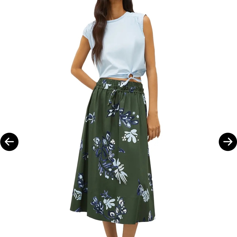 Marella by MaxMara: Dark Green Midi Skirt
